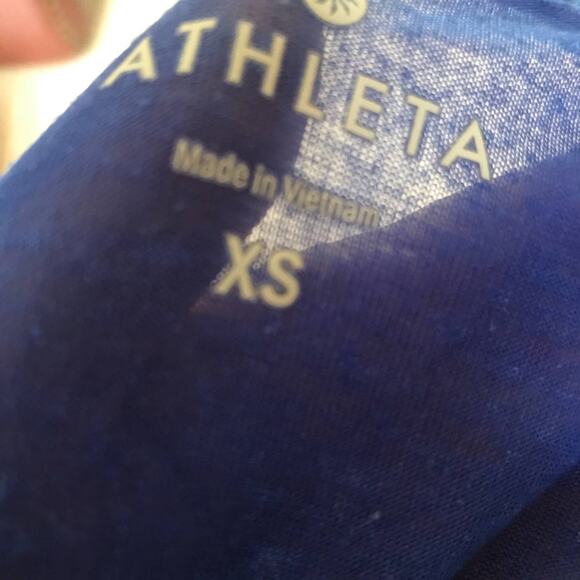 Athleta Sheer Blue Long Tank Top Polyester Cotton with Pocket Women's Size XS - Picture 8 of 8